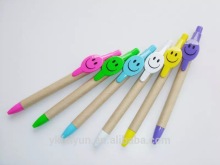Recycle kraft paper pen colourful pen customised logo