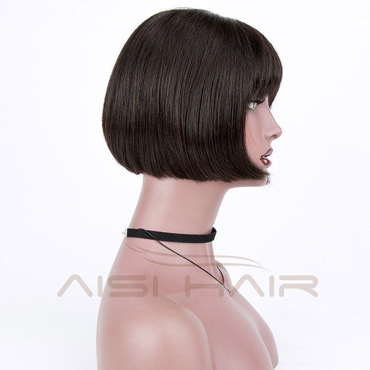 Aisi Hair Wholesale 10a Grade Peruvian Hair in China 8 Inch Full Lace Bob Wigs For Black Women