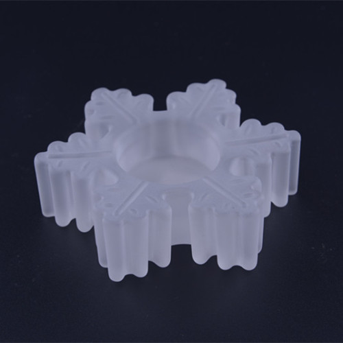 Glass White Frosted Snowflake Tealight