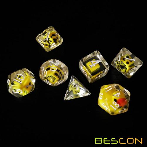 Bescon Novelty Polyhedral Dice Set YellowDuck, Yellow Duck RPG Dice set of 7