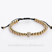 2018 wholesale woven bracelet gold ball macrame bracelet men jewelry