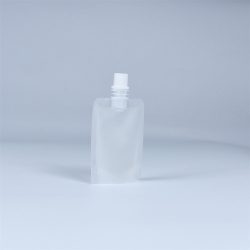 Bolsa de pé com bico transparente reciclável para líquido 150ml