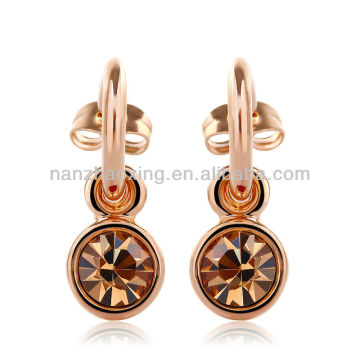 OUXI 18k gold gold plated earring finding with Austria crystal