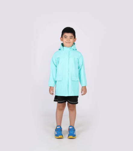 Child reflective unisex all season outdoor hiking Waterproof colorful single person polyurethane coating jacket