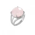 Redes de quartzo rosa -rosa anéis de coruja anel de forma para mulheres rosa rosa rosa coração anéis para garotas women wedding ajustável anel