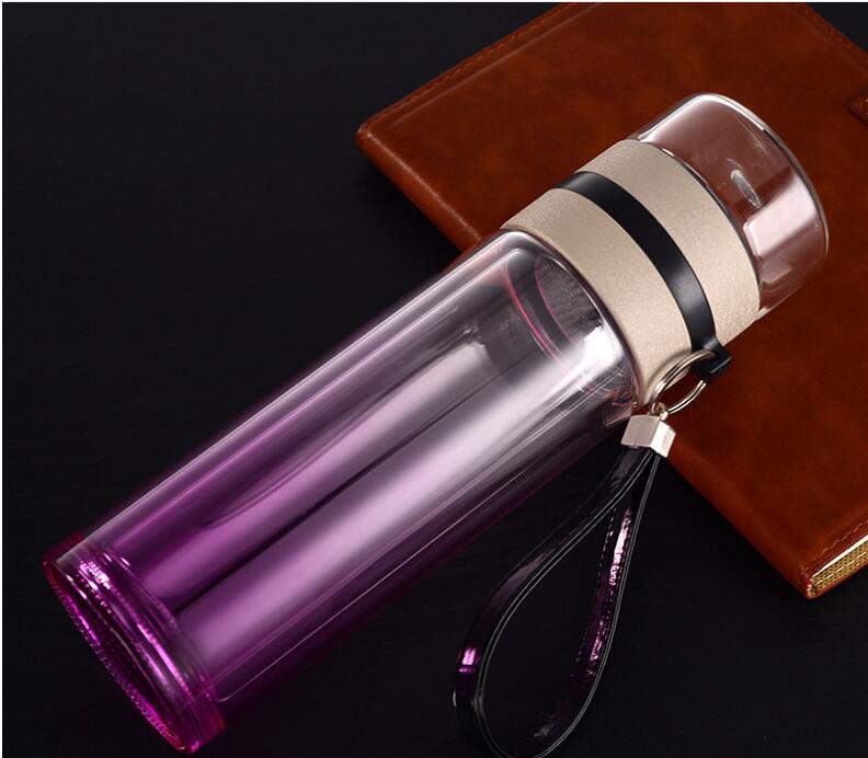 Hot Sale Glass Gradual Change Colorful Water Bottle Reusable Glass Water Bottle