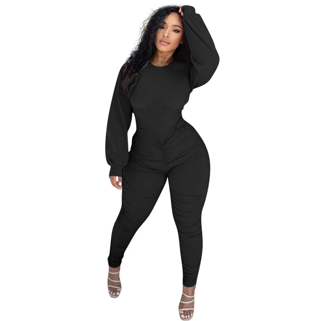 New Arrival Fall Autumn Romper Long Sleeve Bodysuit Women Sleeve Warm Woman 2020 High Quality Stacked Jumpsuit