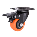 Caster de placa de PVC naranja de 2 pulgadas con freno