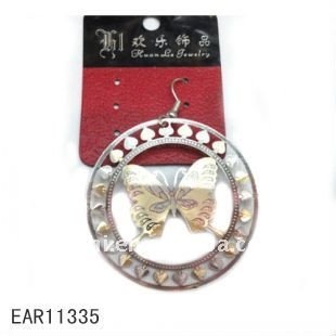 Round fashion earring alloy earring with butterfly charm