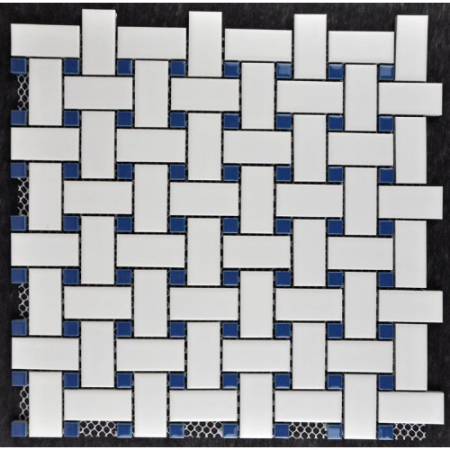 White Weaving Design Porcelain Mosaic