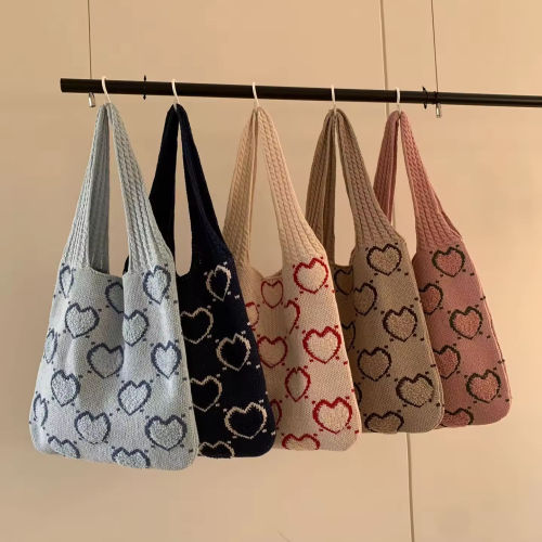 Amor Heart Bogs Bolsas de crochet de crochet