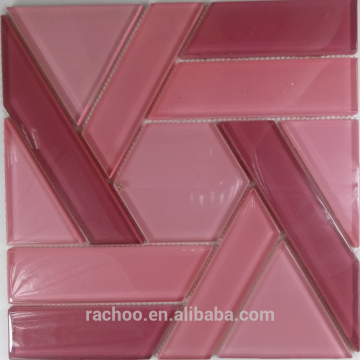 Red glass waterjet mosaic wall kitchen bathroom decorate tile