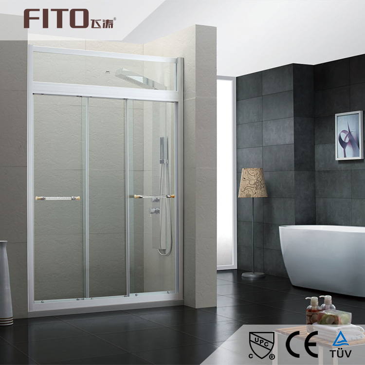 Simple Design Style Rectangle Single Door Sliding Acrylic Aluminium Alloy Glass Shower Room