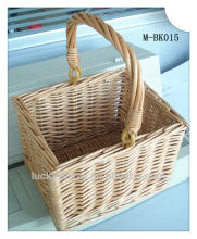 Small wicker bicycle &bike basket with swing handle