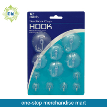 Dollar Items of 12pc Plastic Suction Cup Hooks
