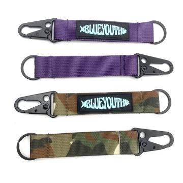 Custom Black purple camo Lanyard Keychain