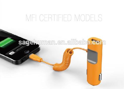 MFI Car Charger Lightning Connector Car Charger with Extra USB Port