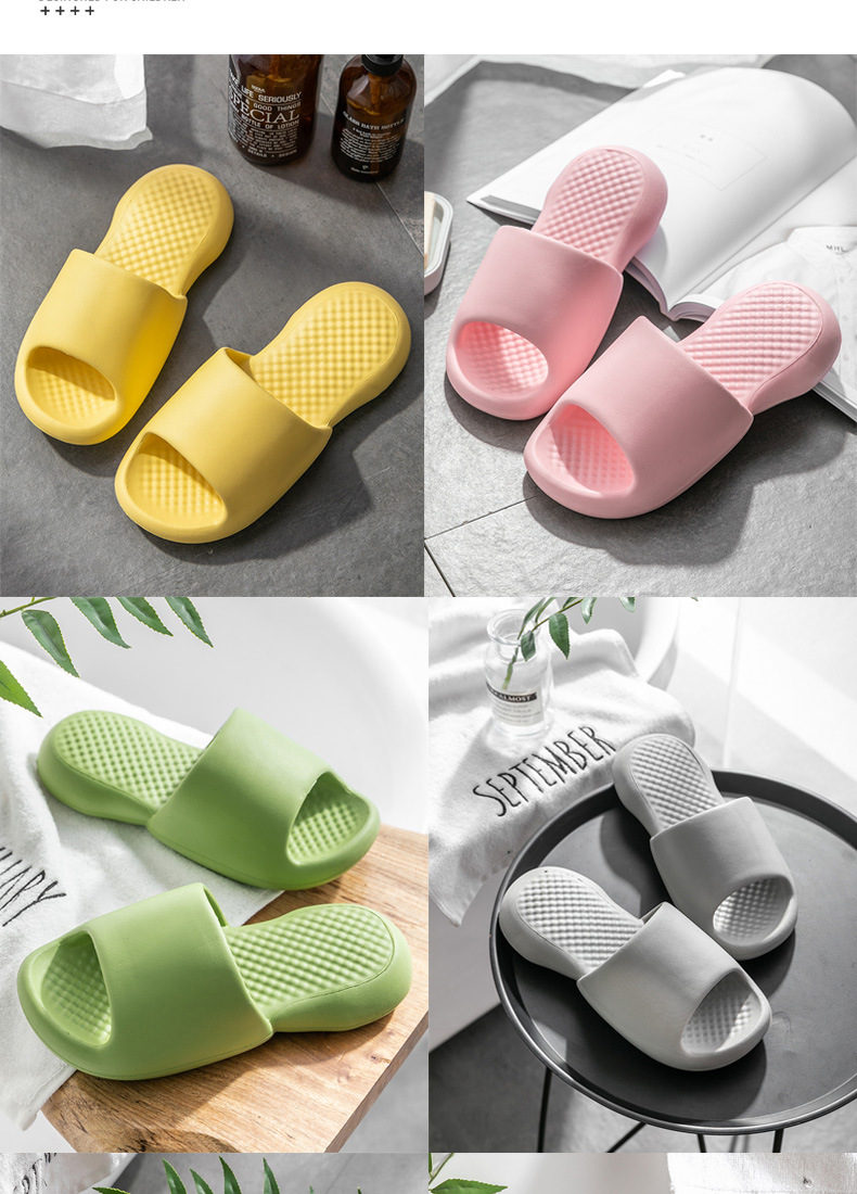 Fashion Super comfortable silent slippers EVA bathroom home slippers thick sole