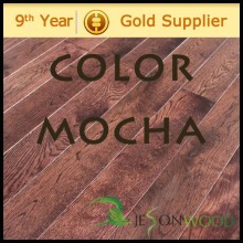 Solid white oak hardwood flooring flat surface Mocha Cherry Umber color
