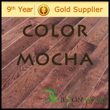 Solid white oak hardwood flooring flat surface Mocha Cherry Umber color