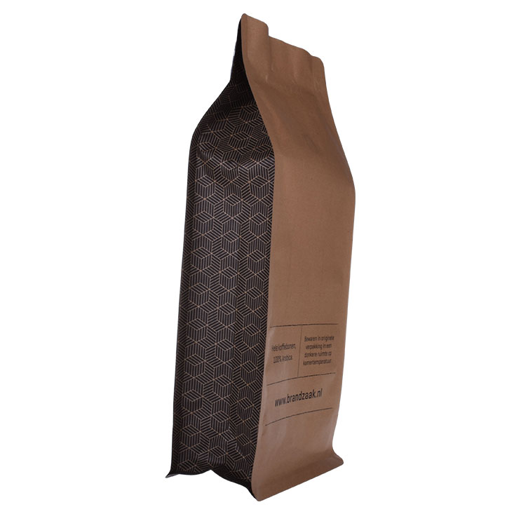 كيس قهوة Ziplock Kraftpaper قابل لإعادة الغلق حسب الطلب مع تغليف صمام
