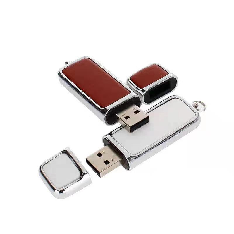 Cuero rectangular personalizado USB Memory Stick Carcasa