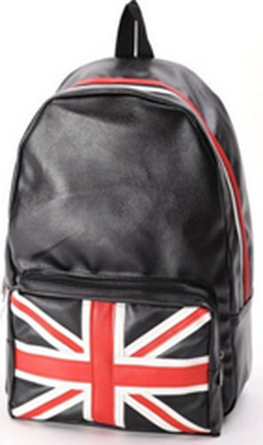 Promotional Black Color PU Printed Flag Backpacks