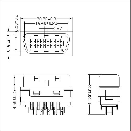 1.27mm Series 26P Cable Plug Connector Solder 1.27mm Series 26P Cable Plug Connector Solder