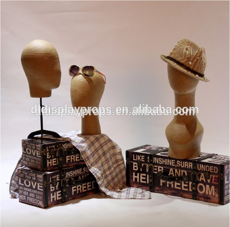 Fashion Wigs Hat Display Heads DL180527 Male Solid Beech Wooden Mannequin Head With Ears