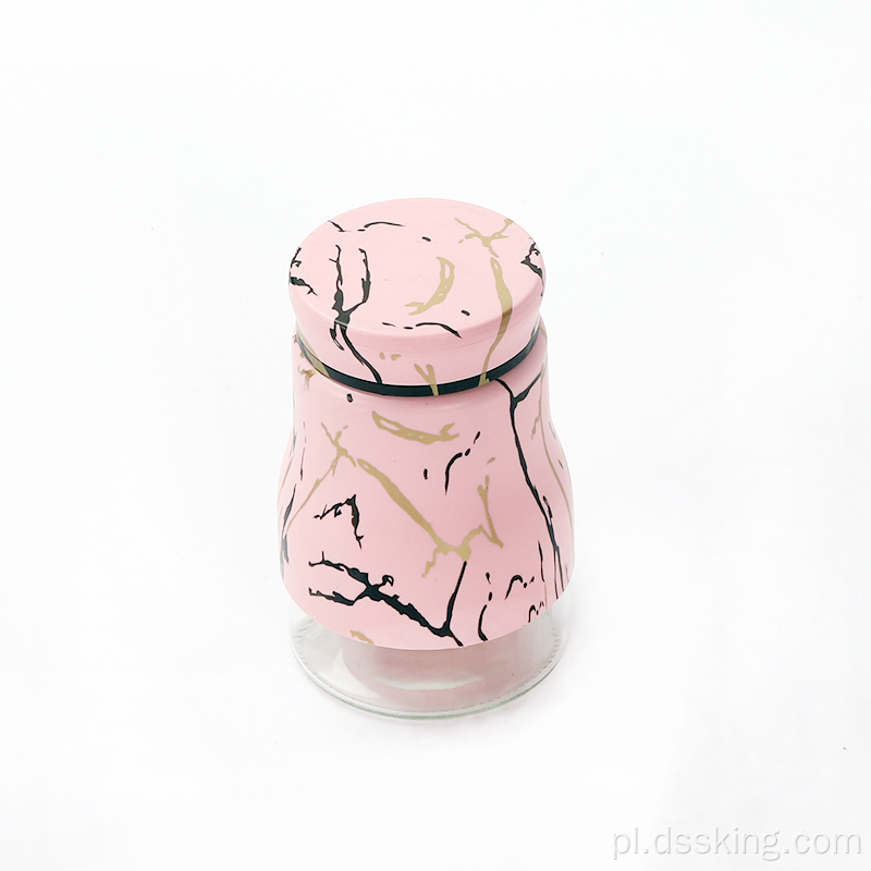 Różowy matowy na zewnątrz kemping przyprawowy słoik butelka butelka szklane szklane koraliki mleko z pokrywką