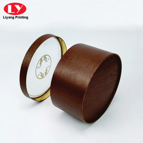 Dark Brown Big Window Round Box