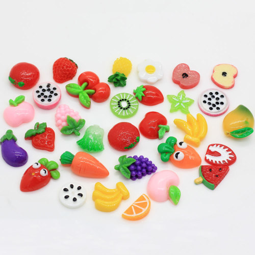 Mixed Fruit Series Slime Bead Making Supplies Fruit Slime Charms For DIY Collage Crafts