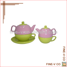 Ceramic color glaze teapots and cups