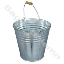 25cm Decorative Galvanized Metal Iron Water Bucket / Flower Bucket with Wooden Handle