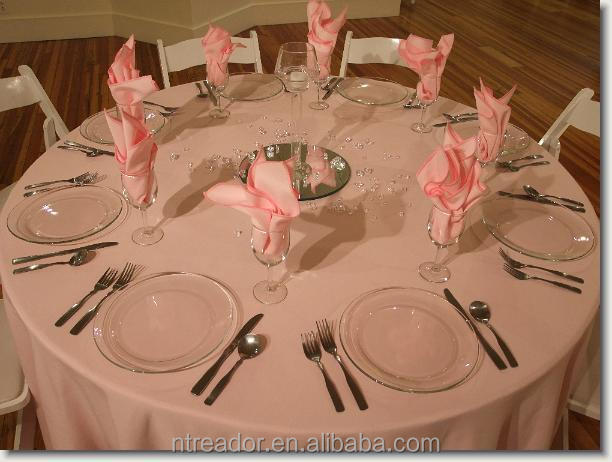 90R white round table cloth wedding tablecloth