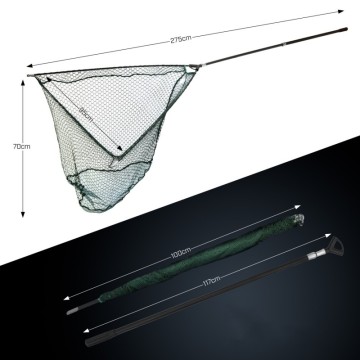 Balanzze Strong Nylon Telescopic Landing Net for Carp - 1.8M/2.7M Fishing Tackle