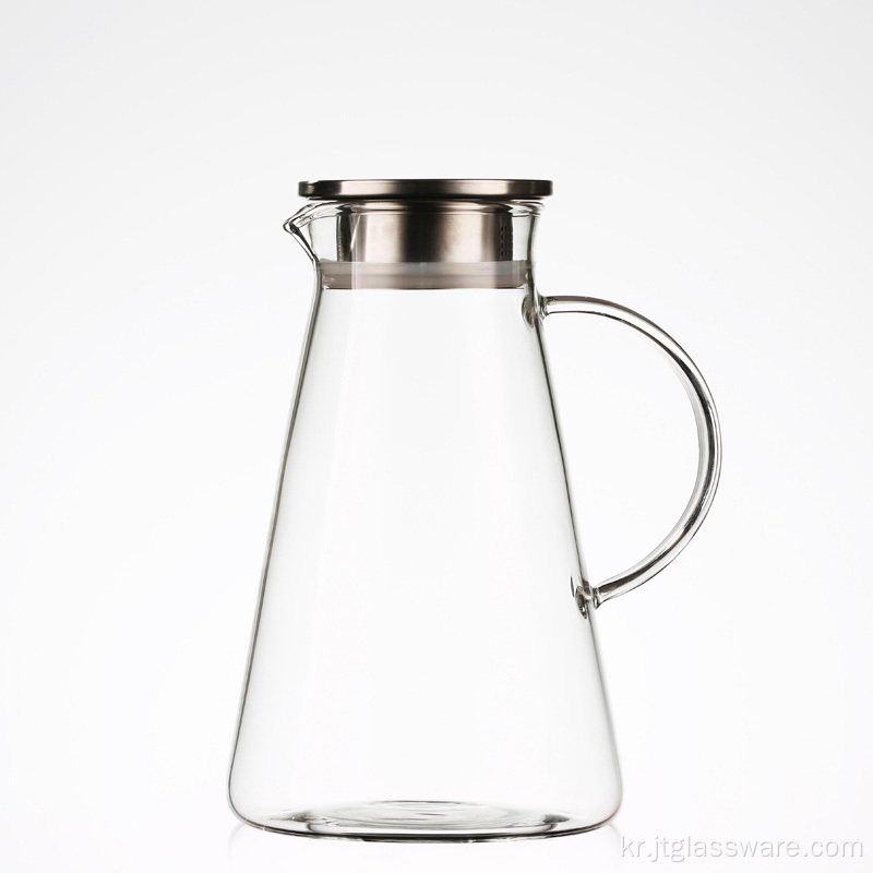 2LGlass Pitcher Spout 물병 수제 주스 아이스티