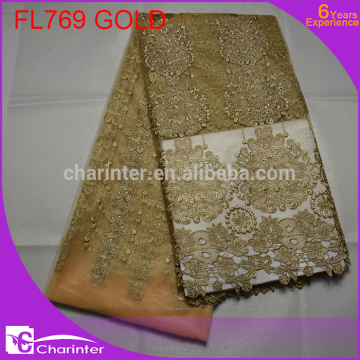 free shipping french gold lace fabric african swiss lace fabric