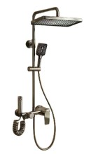 Golden and silver bathroom shower heads