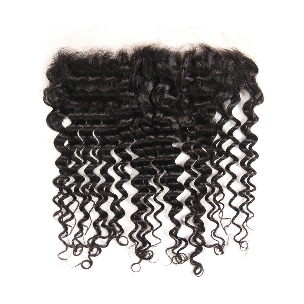 Wholesale Brazilian Virgin Hair Bleached Knots 13X4 Deep Wave Lace Frontal