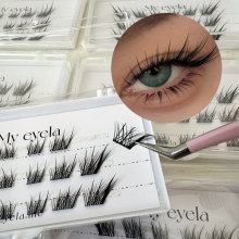 Fox Eye Fan Lashes with Pre-Bond Technology - Long Lasting DIY Press-on Lashes