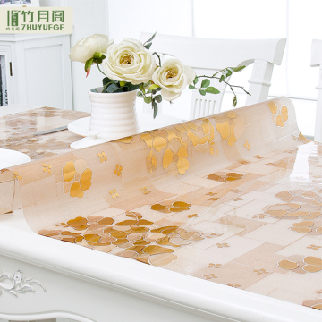 High quality pvc table cover rose gold dining table protective cover