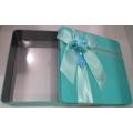 Blue Colour Biscuit Tin Box With Flower Decoration