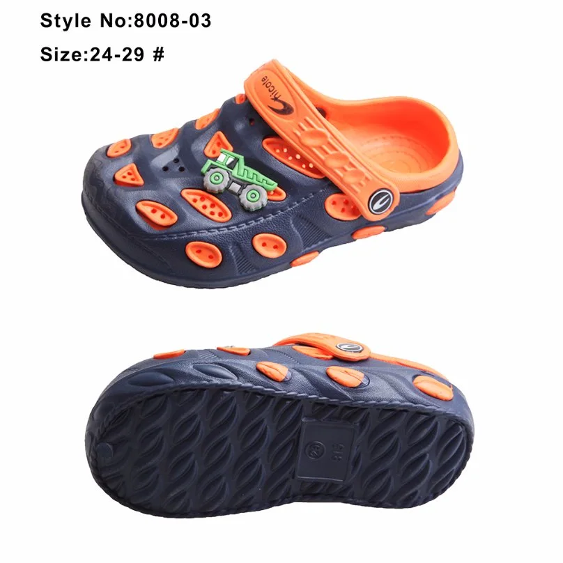 Hole Kids Cartoon Two Tone Double Color EVA Clogs Shoes