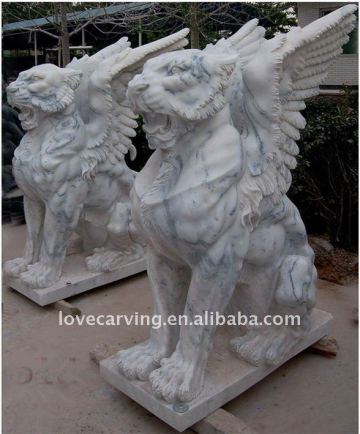 White marble animal tiger statue
