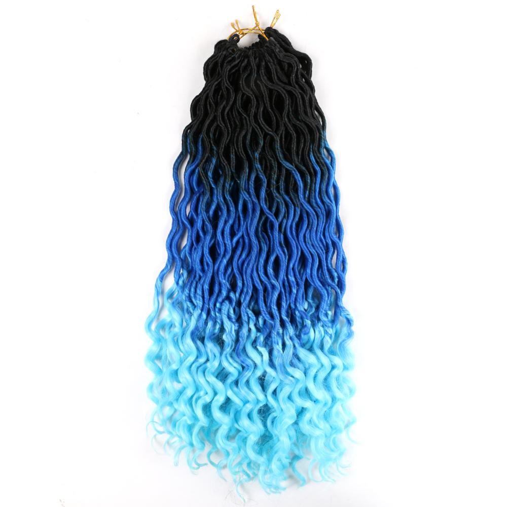 MYZYR 18inch 24roots Soft Crochet Braids Dread Bohemian Gypsy Locs Hair Extensions Braiding Ombre Faux Locs Curly ALL Colors