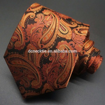 pure silk orange paisley tie