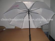 24'' auto open metal shaft straight white umbrella