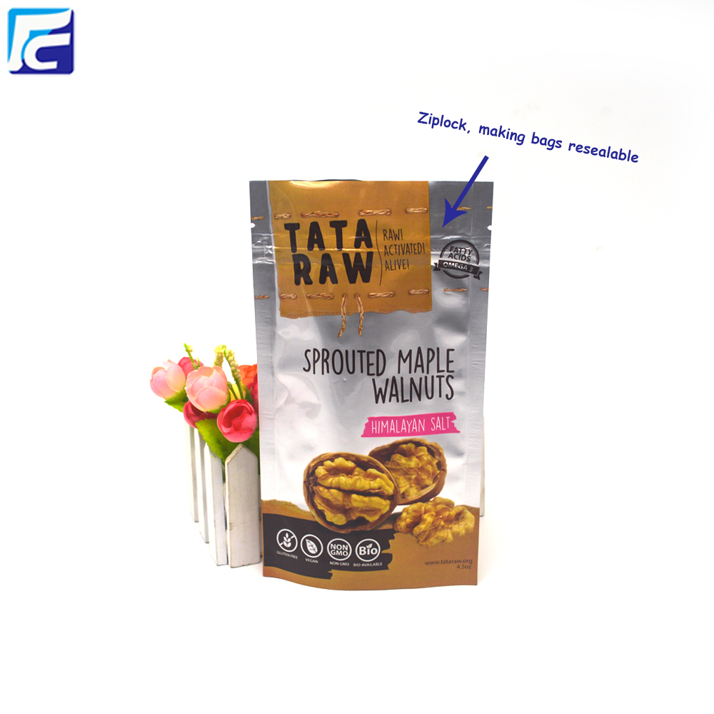 Op maat gemaakte verzegelde aluminiumfolie opbergzakken voor levensmiddelen Custom Printed Sealable Aluminum Foil Food Storage Bags