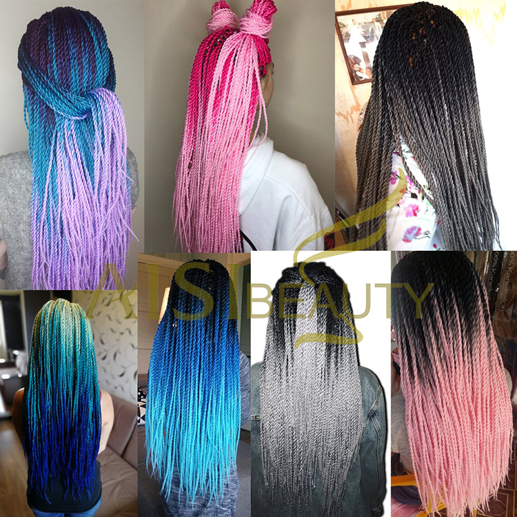 Aisi Beauty Cheap Vendor 24 Inch Long Style Heat Resistant Synthetic Senegalese Twist Hair Braid Hair Extensions For Black Women